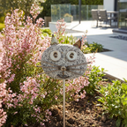 Gartenstecker Katze aus Granit und Edelstahl 120 cm wetterfest
