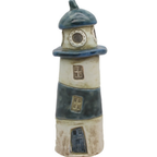 Zaunhocker Leuchtturm Ocean aus Keramik ca. 22 cm – maritime Gartendeko