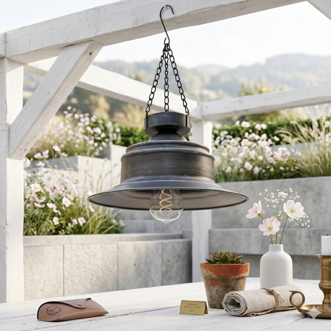 Solar Hängelampe Outdoor Vintage – stilvolle Gartenbeleuchtung – Dekolina