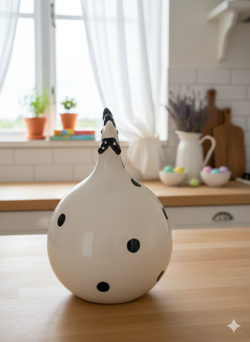 Deko Huhn aus Keramik – Landhaus Huhn Figur  ca. 11,5 cm