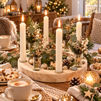 Adventskranz aus Holz mit 4 Glasvasen & Kerzenhaltern – Ø 30 cm