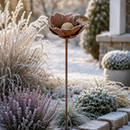 Edelrost Gartenstecker Mohn ca. 80 cm hoch Mohn Ø 15 cm Handarbeit