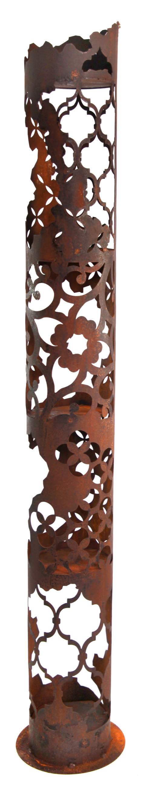 Edelrost Lichtsäule 150 cm – Windlichtsäule Metall Garten
