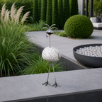 Steinvogel aus Granit und Edelstahl gerader Hals ca. 30 cm 5 Kopfformen zur Wahl