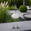 Steinvogel aus Granit und Edelstahl gerader Hals ca. 30 cm 5 Kopfformen zur Wahl