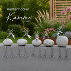 Sommerangebot – 5 Steinvögel Kantenhocker aus Granit & Edelstahl |