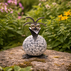 3er Set Steinvogel Küken aus Granit & Edelstahl – Sommerangebot