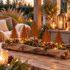 Tannenbaum Stecker aus Edelrost 5er Set verschiedene Höhen 20–25 cm