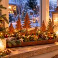 Tannenbaum Stecker aus Edelrost 5er Set verschiedene Höhen 20–25 cm