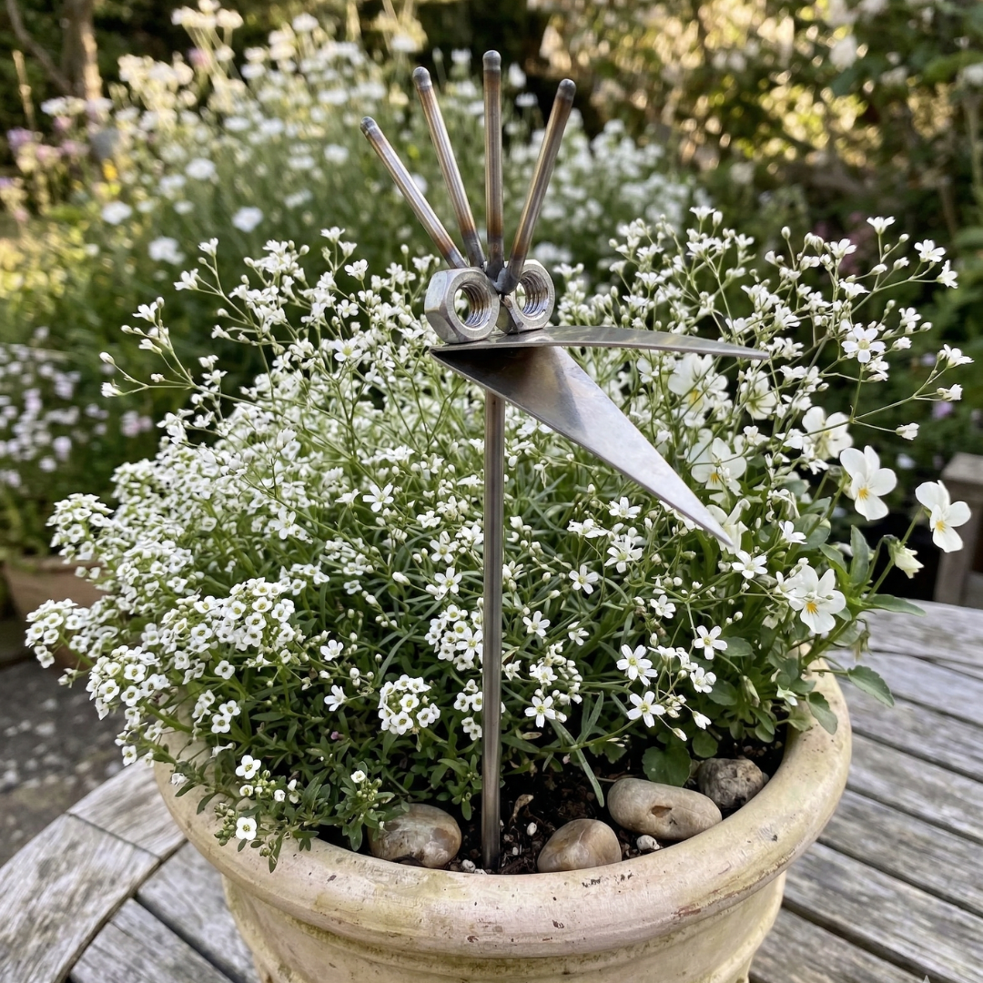 Gartenstecker Vogelkopf Edelstahl – wetterfest & handgefertigt – Dekolina
