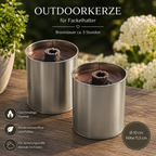 Outdoorkerze mit Paraffinwachs für Fackelhalter Ø 10 cm – Brenndauer ca. 5 Stunden