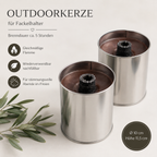 Outdoorkerze mit Paraffinwachs für Fackelhalter Ø 10 cm – Brenndauer ca. 5 Stunden