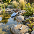 Ente aus Granit und Edelstahl ca. 15 cm hoch Naturstein Deko