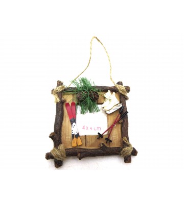 Bilderrahmen mit Wintersport Motiven ca. 10x10 cm