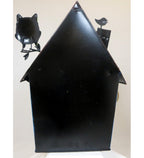 Briefkasten aus Metall Haus mit Eule blau/bunt ca. 53 cm hoch Handarbeit