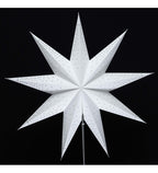 Leuchtstern Anemone weiß ca. 60 cm Ø, 9 Zacken mit Magnetverschluss