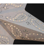 Leuchtstern Ananti Batik weiß 5 Zacken bestickt ca. 60 cm mit Zippverschluss
