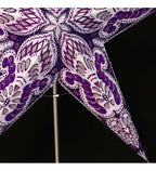 Leuchtstern Ganesha lila/glitter 5 Zacken mit Zippverschluss, ca. 60 cm