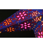 Leuchtstern Madras blau/glitter 5 Zacken ca. 60 cm mit Magnetverschluss