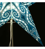 Leuchtstern Mandala türkis/glitter 5 Zacken ca. 60 cm mit Zippverschluss