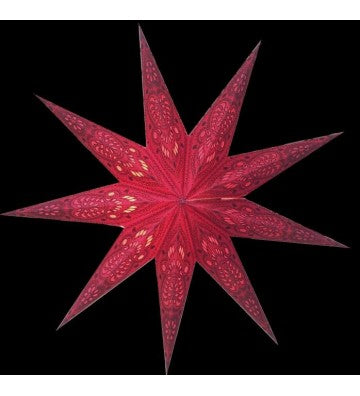 Leuchtstern Mirissa rot 9 Zacken ca. 60 cm mit Magnetverschluss