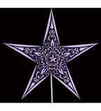 Leuchtstern Phönix purple mit Samtdruck,5 Zacken Magnetverschluß ca 60cm