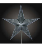 Leuchtstern Prisma schwarz Silberglitter mit Magnetverschluß