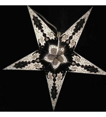 Leuchtstern Royal Black Mini Ø 20 cm 5 Zacken Zippverschluß