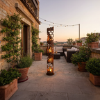 Edelrost Lichtsäule 150 cm – Windlichtsäule Metall Garten