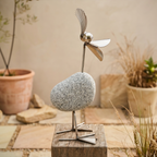 Design-Ente aus Granit & Edelstahl – Handgefertigtes Unikat, ca. 68 cm