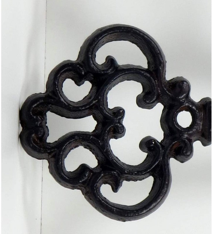 Schlüsselleiste Gusseisen Rostoptik – 29 cm mit 4 Haken