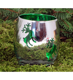 XMAS Teelichthalter weihnachtlich grün ca. 8 cm hoch