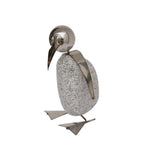 Großer Pinguin Gartendeko aus Granit & Edelstahl 45 cm handgefertigt mit Wackelkopf